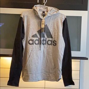 Adidas gray hoodie new w/ tags S